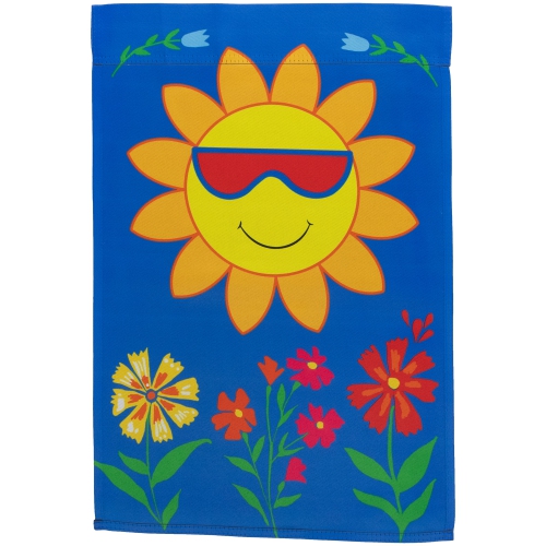 NORTHLIGHT  Smiling Sun Floral Outdoor Garden Flag 18" X 12.5"