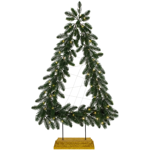 NORTHLIGHT  Led Lighted Pine Garland Christmas Tree Decoration - 3' - Warm Lights In White