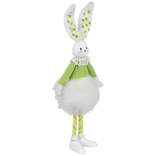Ballerina Bunny Standing Easter Figure - 15" - Green and White