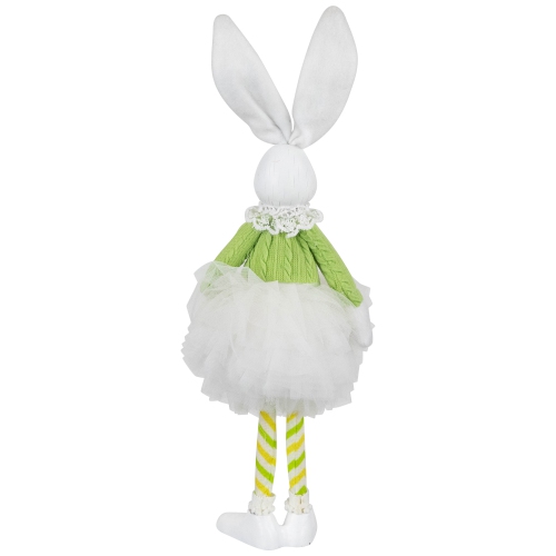 Ballerina Bunny Standing Easter Figure - 15" - Green and White