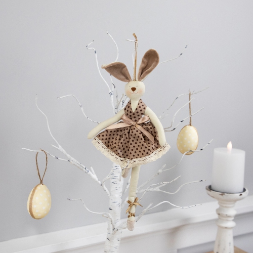 Plush Ballerina Bunny Hanging Easter Decoration- 13"