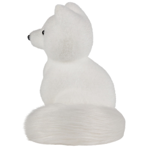 Sitting Artic Fox Pup Christmas Figurine - 7.5"