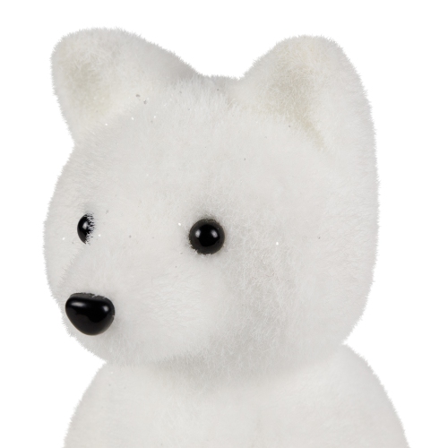 Sitting Artic Fox Pup Christmas Figurine - 7.5"