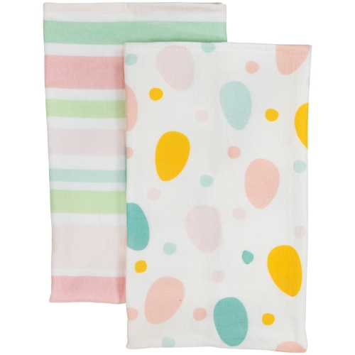 Stripes and Easter Eggs Kitchen Tea Towels - 26" - Set of 2