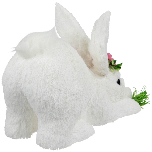 Easter Rabbit with Carrot Figurine - 9.25" - White