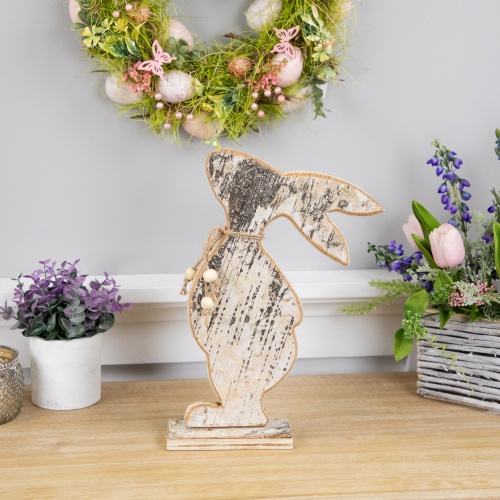 Rustic Wooden Rabbit Silhouette Easter Decoration - 12"