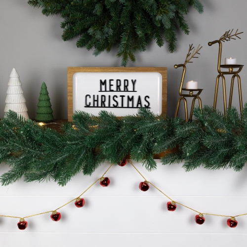 Shiny Christmas Jingle Bells Metal Garland - 7.5' x 1" - Red