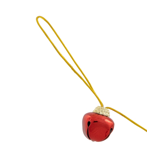 Shiny Christmas Jingle Bells Metal Garland - 7.5' x 1" - Red
