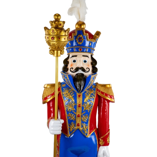 Regal Commercial Christmas Nutcracker Soldier with Scepter - 6.5' - Red and Blue
