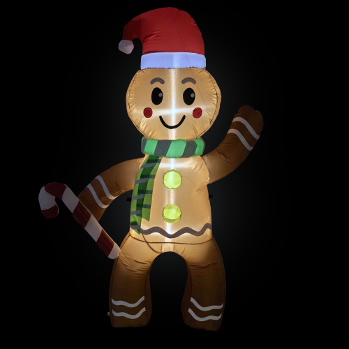 Lighted Inflatable Gingerbread Man Outdoor Christmas Decoration - 5'