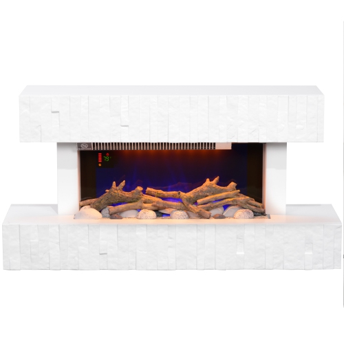 HOMCOM 32 Inches Electric Fireplace with Mantel Surround, 1500W Replaceable Fireplace Insert Heater with Remote Control, Freestanding Fireplace Heate