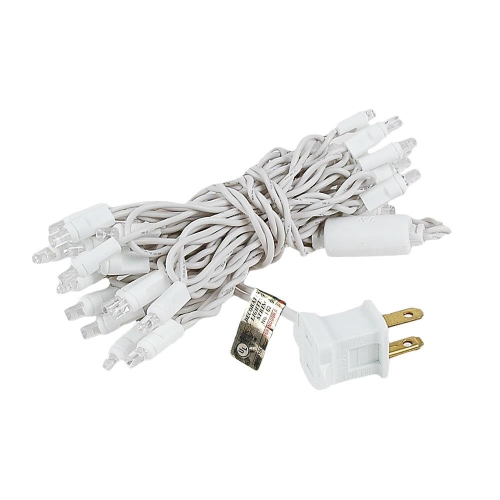 Novelty Lights 35 Light LED Christmas Mini Light Set, Outdoor Curtain Wreath Craft Bottle String Lights, Non-Connectable, White Wire, 13.5 Feet