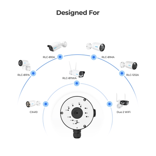 REOLINK Junction Box B10 Designed Camera B400, RLC-510A, RLC-510WA, RLC-810A, RLC-811A, RLC-811WA, RLC-1212A, Duo 2 PoE, Duo 2 WiFi, CX410, CX810