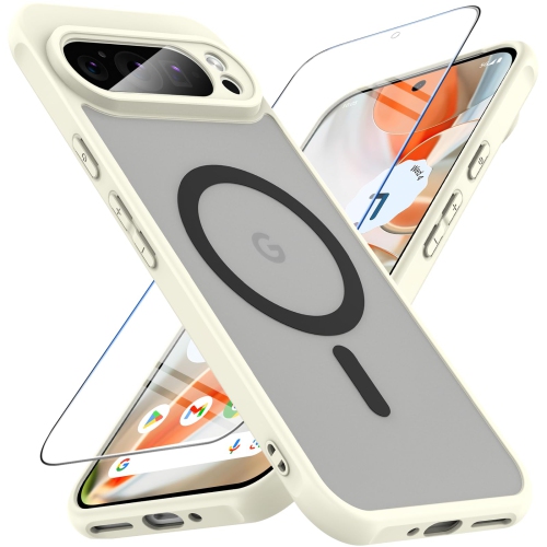 BESINPO for Google Pixel 9 Pro XL Case,Magnetic Pixel 9 Pro XL Case for Magsafe with Screen Protector Military Grade Translucent Back Shockproof Slim