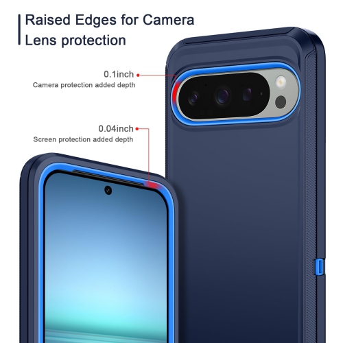 I-HONVA pour Pixel 9 Pro XL de Google, étui antichoc, résistant à la poussière et aux chutes, 3 couches, sans protecteur d'écran, étui robuste