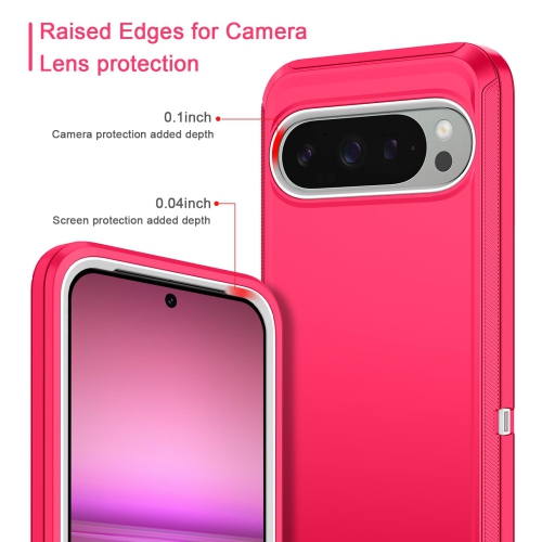 I-HONVA pour Pixel 9 Pro XL de Google, étui antichoc, résistant à la poussière et aux chutes, 3 couches, sans protecteur d'écran, étui robuste