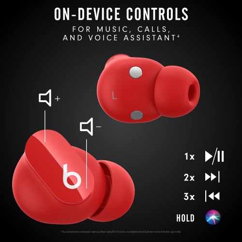 Beats Studio Buds –True Wireless Noise Cancelling Earbuds –Built-in Microphone, IPX4 Rating, Sweat Resistant Earphones, Class 1 Bluetooth Headphones- Red by BEATS BY DR. DRE - Refurbished condition - Image 4