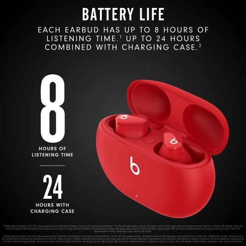 Beats Studio Buds –True Wireless Noise Cancelling Earbuds –Built-in Microphone, IPX4 Rating, Sweat Resistant Earphones, Class 1 Bluetooth Headphones- Red by BEATS BY DR. DRE - Refurbished condition - Image 5