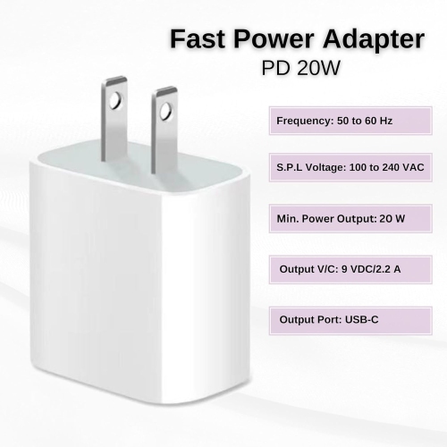 Pour chargeur de iPhone UsbC 20W Bloc de recharge rapide pour iPhone 16 Pro Max 15pro/15 plus 12/11pro 13/14Pro/13Mini Bloc Chargeur mural USB type C