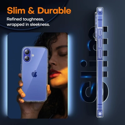 Étui transparent pour iPhone 16 [5-en-1] – ne jaunit pas, 2 protecteurs d'écran et d'appareil photo, 16 pi de protection contre les chutes de qualité