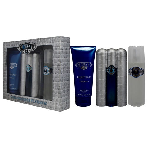 Cuba Prestige Platinum by Cuba for Men - 3 Pc Gift Set 3oz EDT Spray, 6.7oz Shower Gel, 3.3oz After Shave