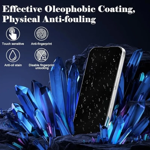 Protecteur d'écran de confidentialité iPhone 16 Pro Max, paquet de 2 [6,9 po] – verre trempé, anti-espion, dureté 9H, anti-égratignure