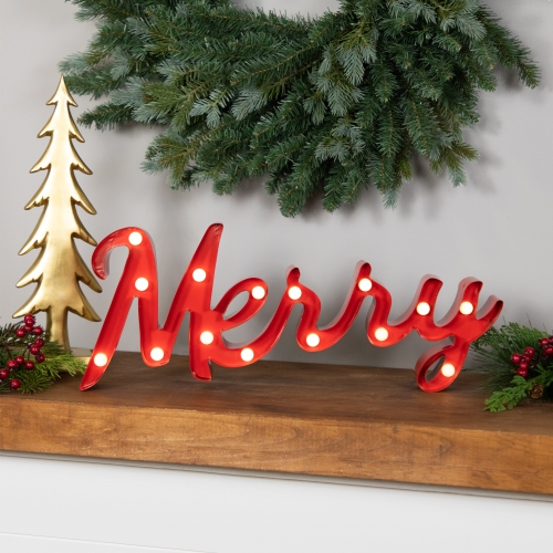 Lighted "Merry" Christmas Decoration - 20.5"