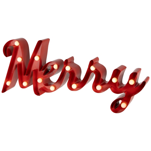 Lighted "Merry" Christmas Decoration - 20.5"