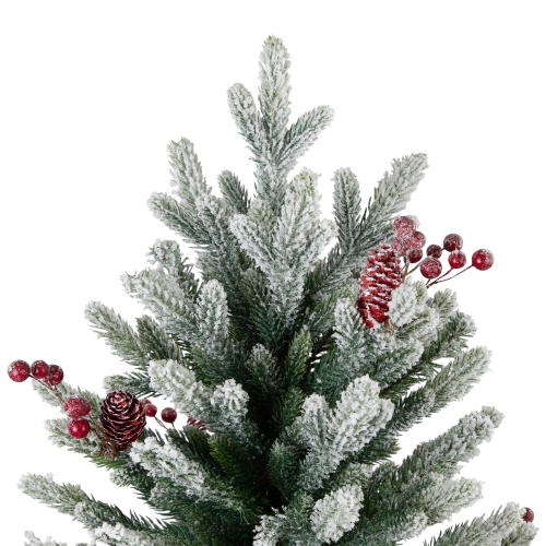Real Touch Potted Flocked Mini Fir Pine Artificial Christmas Tree - 25" - Unlit