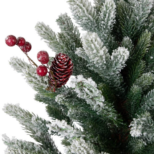 Real Touch Potted Flocked Mini Fir Pine Artificial Christmas Tree - 25" - Unlit