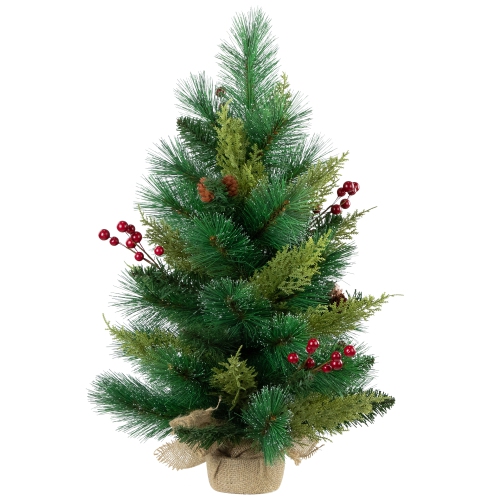Spruce Pine Needle and Pinecone Artificial Mini Christmas Tree - 25" - Unlit