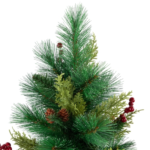 Spruce Pine Needle and Pinecone Artificial Mini Christmas Tree - 25" - Unlit