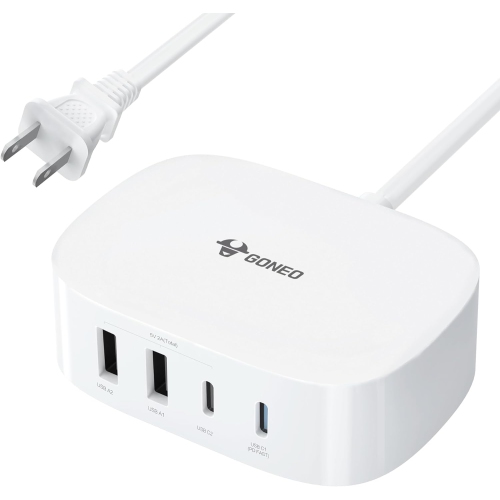 Station de chargement USB-C édition PD de Goneo - 30&nbsp;W 4 ports recharge rapide parasurtenseur USB-A/C compatible avec MacBook d'iPhone, XPS de