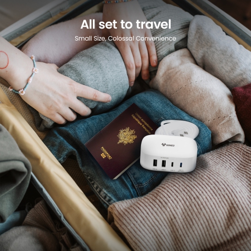 Station de chargement USB-C édition PD de Goneo - 30 W 4 ports recharge rapide parasurtenseur USB-A/C compatible avec MacBook d'iPhone, XPS de