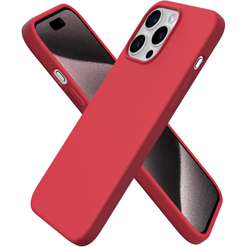 ORNARTO Compatible with iPhone 15 Pro Max Case, Slim Liquid Silicone 3 Layers Full Covered Soft Gel Rubber Phone Case Protective Cover with