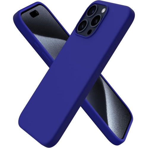 ORNARTO  Compatible w Iphone 15 Pro Max Case, Slim Liquid Silicone 3 Layers Full Covered Soft Gel Rubber Phone Case Protective Cover w Microfiber