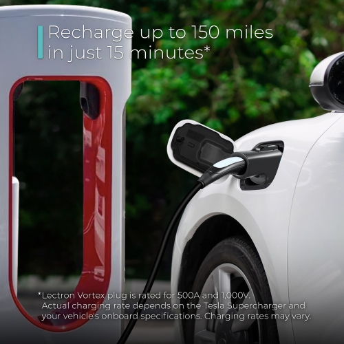 Lectron Tesla Supercharger to CCS Electric Vehicle Adapter - 500 Amps / 1,000V - Fast Charge Your CCS1 EV at Tesla Superchargers with Vortex Plug