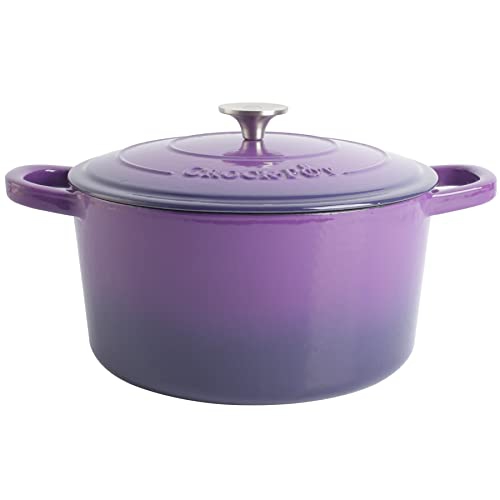 Image 1 of 7.. Crock-Pot Artisan Enameled Cast Iron Dutch Oven W/Lid, 7-Quart, Lavender Purple