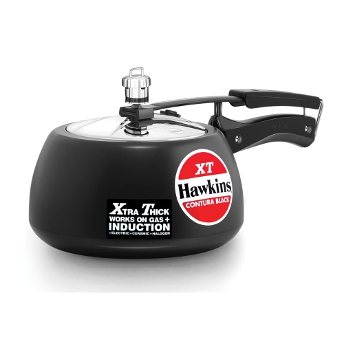 Image 1 of 7.. Hawkins CXT30 Contura Hard Anodized Induction Compatible Extra Thick Base Pressure Cooker, Black, 3l