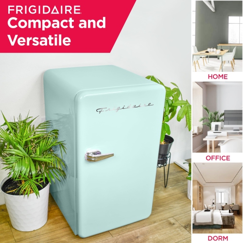 Frigidaire EFR372-MINT 3.2 Cu Ft Retro Compact Rounded Corner Premium Mini Fridge, Mint