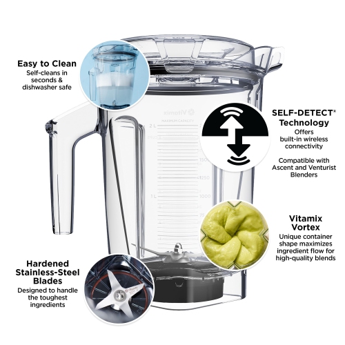 Récipient de la série Ascent de Vitamix, 64 oz. Profil bas avec AUTO-DÉTECTION