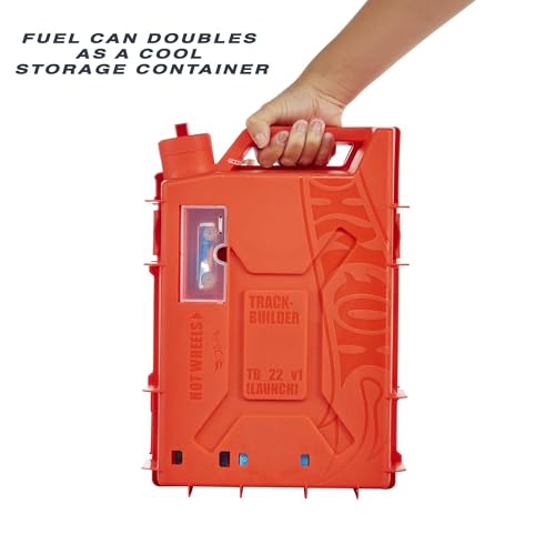 Hot Wheels Track Builder Unlimited Playset Fuel Can Stunt Box, 14 Component Parts & 1:64 Scale Toy Car