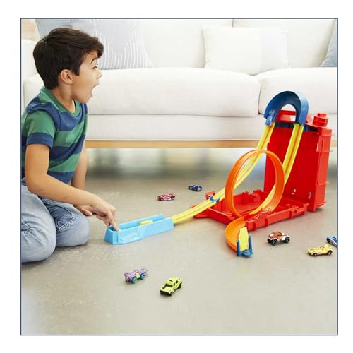 Hot Wheels Track Builder Unlimited Playset Fuel Can Stunt Box, 14 Component Parts & 1:64 Scale Toy Car