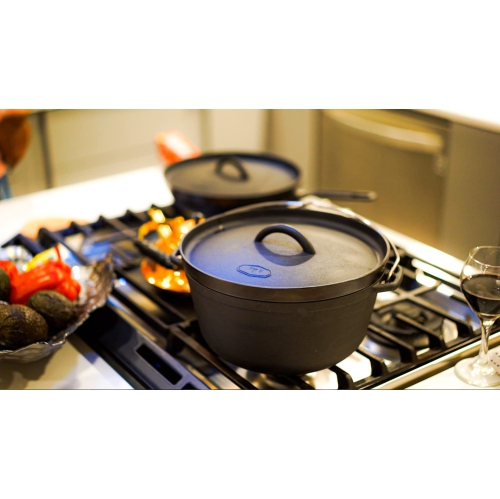 Outdoors Guidecast 5 qt faitout | faitout en fonte pour le camping, la cabine et la cuisine à la maison