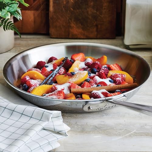 Batterie de cuisine entièrement revêtue de poêles à frire en acier inoxydable de D3 cm, 10 po et 12 po, argent