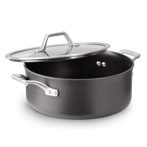 Image 1 of 8.. Calphalon Signature Hard Anodized Nonstick Covered Dutch Oven, 5 Quart, Black