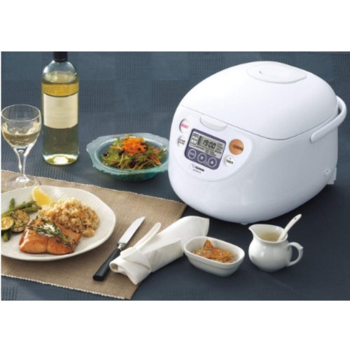 ZZOJI NS-WAC18-WD Zojirushi – Cuiseur à riz de 10 tasses avec réchaud à micom, blanc
