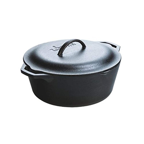 Image 1 of 6.. Lodge L10DOLK Dutch Oven with Dual Handles, Pre-Seasoned, 7-Quart