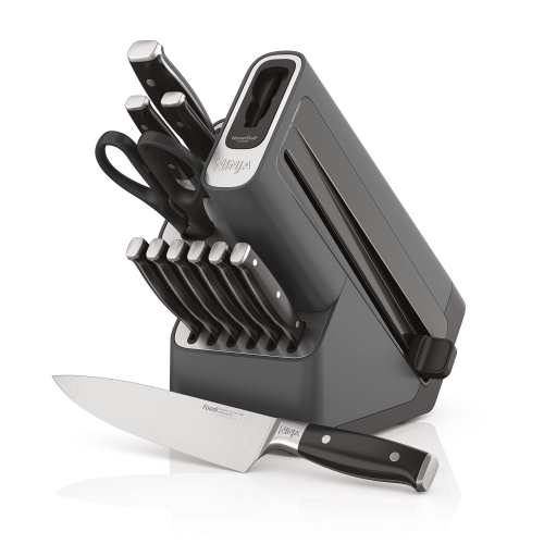 Ninja K32012 Foodi NeverDull Premium Knife System, 12 Piece Knife Block Set, Stainless Steel/Black