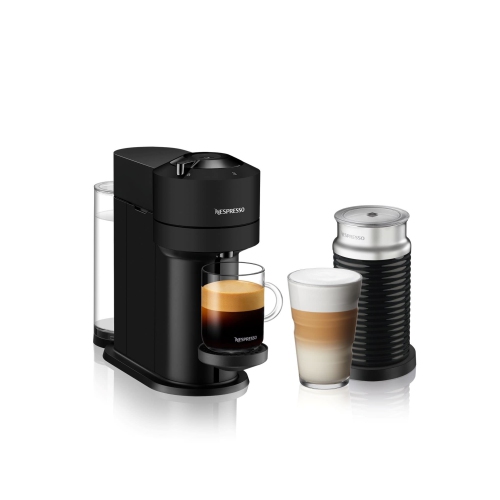 Machine à café et à espresso Nespresso® Vertuo Next avec Aeroccino de de'Longhi, noir mat